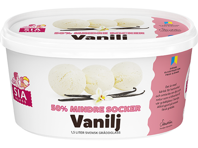Vaniljajäätelö vähäsokerinen 1,5L