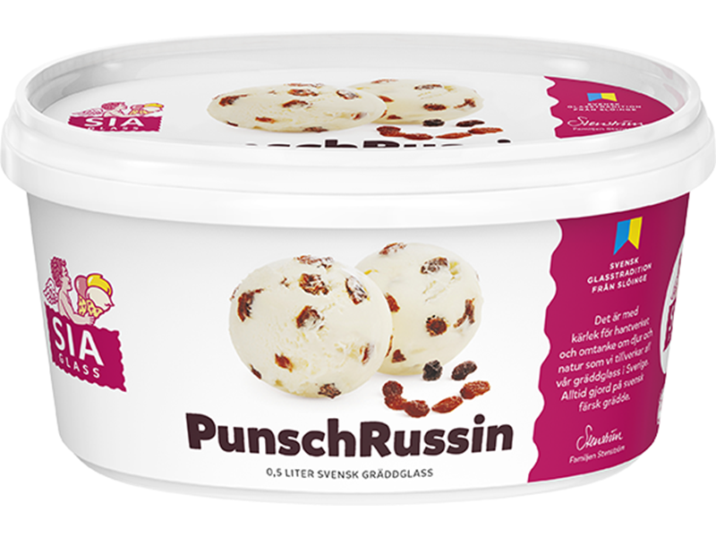 Punssi-rusinajäätelö 0,5L
