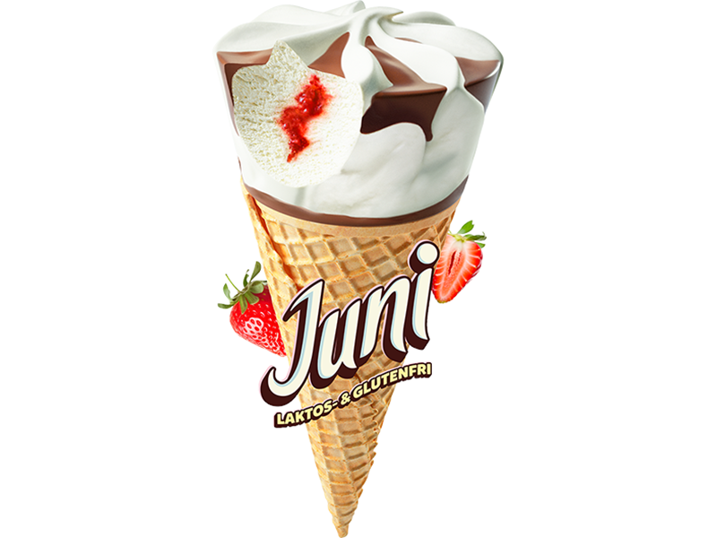 Juni - Laktoositon ja gluteeniton jäätelötuutti